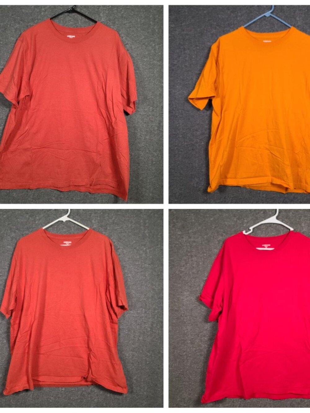Lands' End Lot of 4 Men's Size 2XL Short Sleeve Cotton Shirts Coral Orange Red